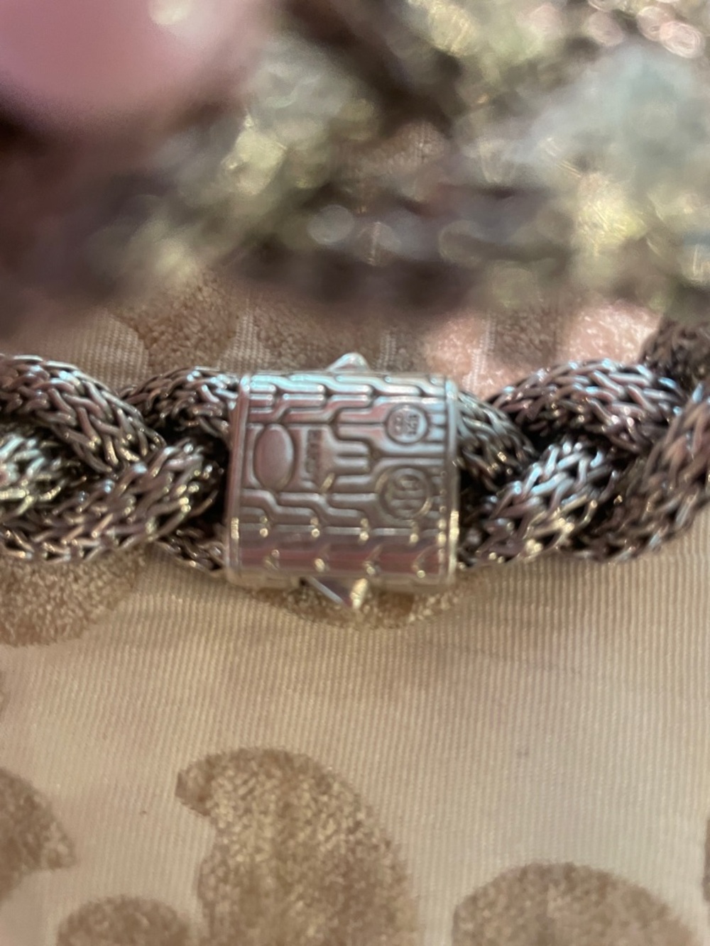 Silver Braided Chain Bracelet with Pave Clasp -Woman’s retired piece!!! - Picture 4 of 4
